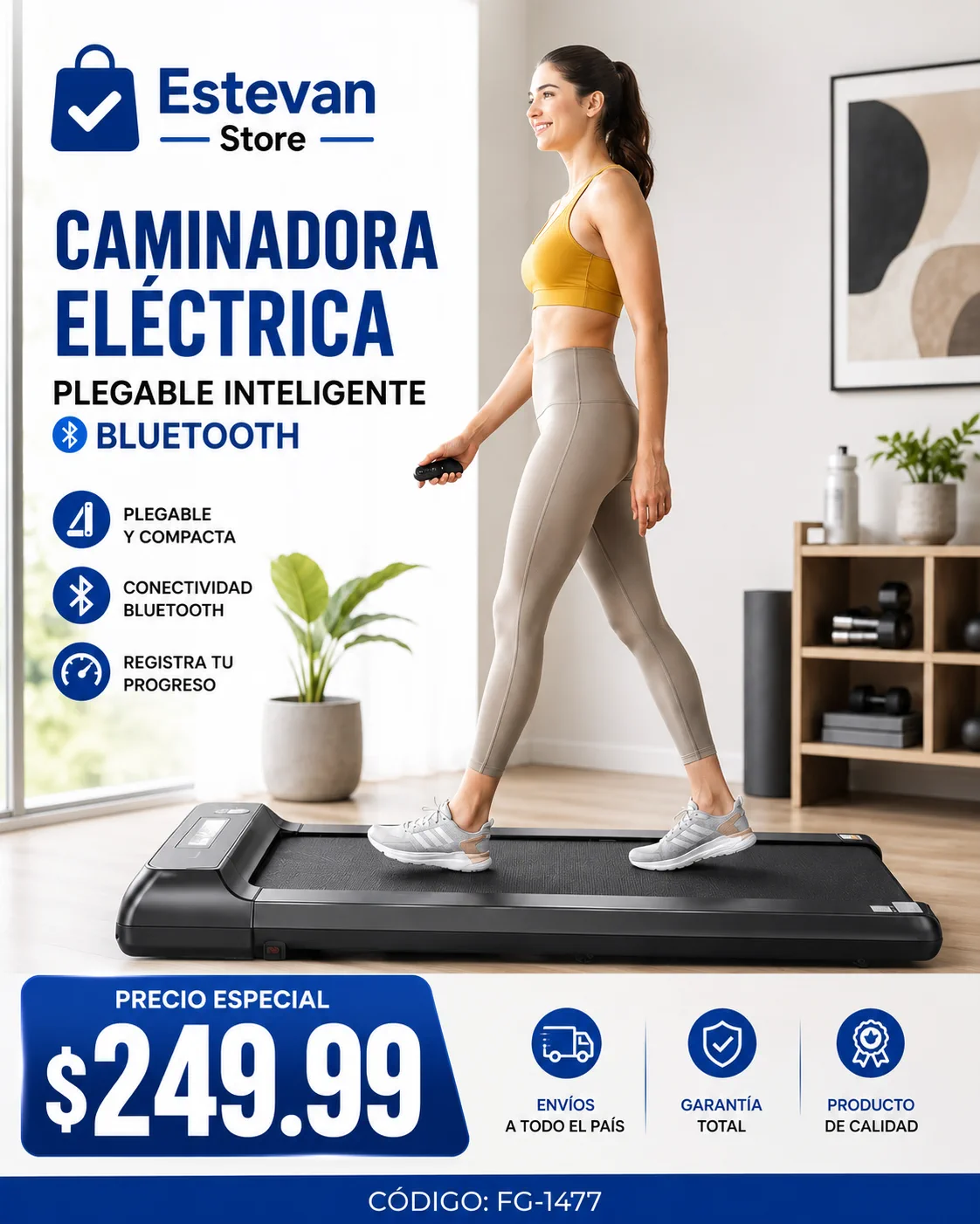 🏃♂️ CAMINADORA ELÉCTRICA PLEGABLE BLUETOOTH 🏃♀️