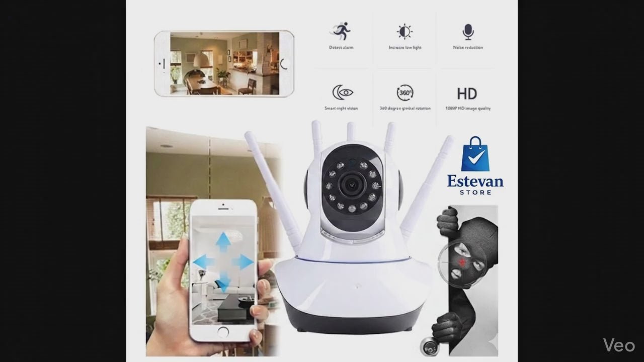 📸 CÁMARA DE SEGURIDAD WIFI 5 ANTENAS PTZ 360° | FULL HD 1080P".