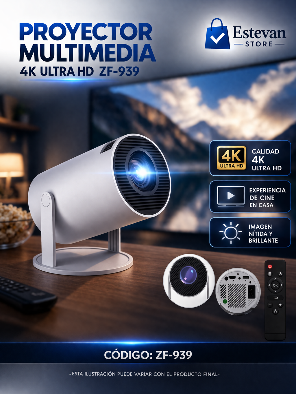Proyector HD portátil - 🎥 Convierte tu casa en cine