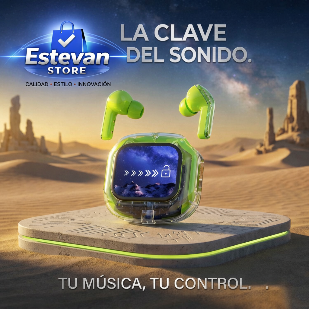 Audífonos Bluetooth con Pantalla Inteligente 🔥 Control Total + Sonido Premium