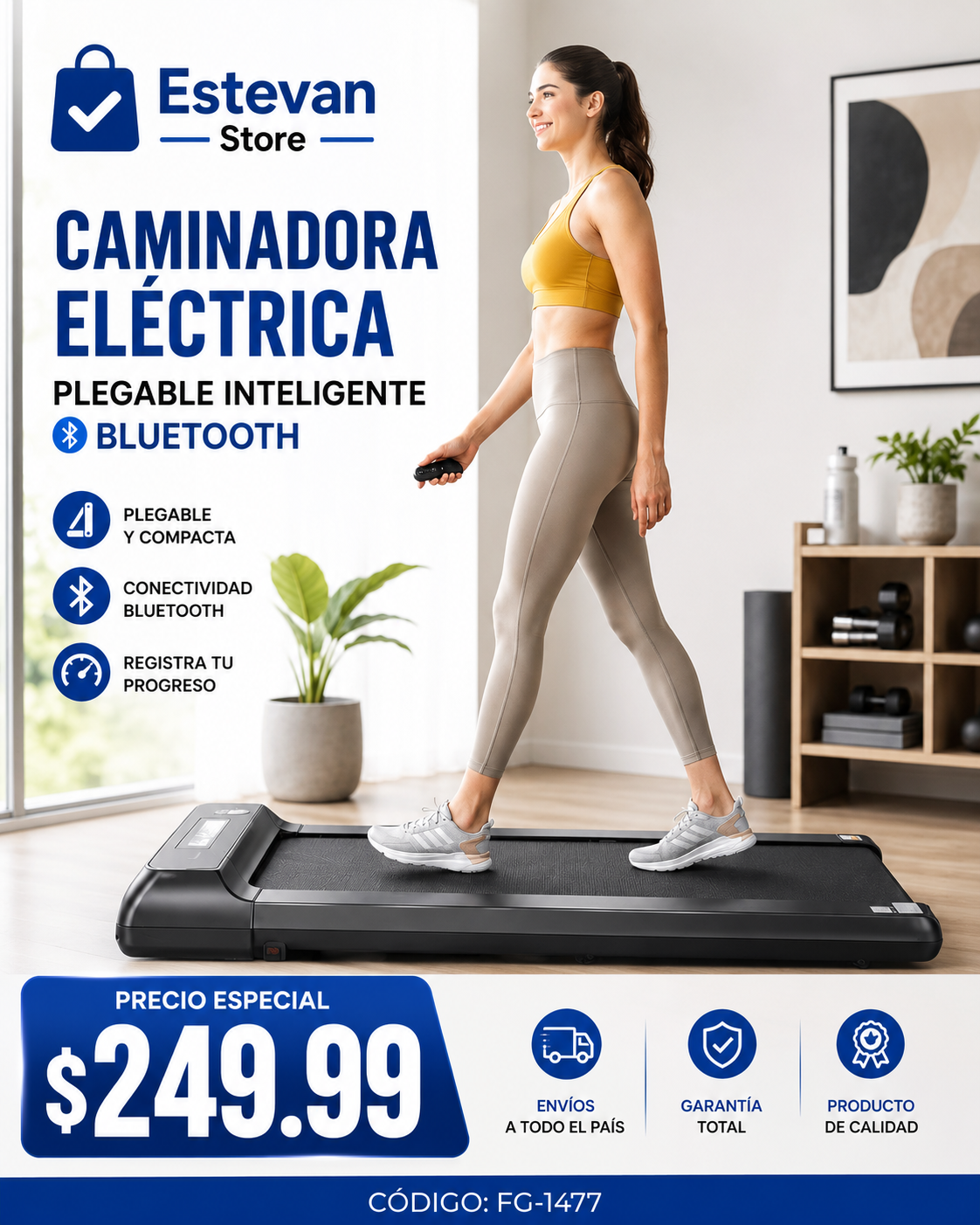 🏃‍♂️ CAMINADORA ELÉCTRICA PLEGABLE BLUETOOTH 🏃‍♀️