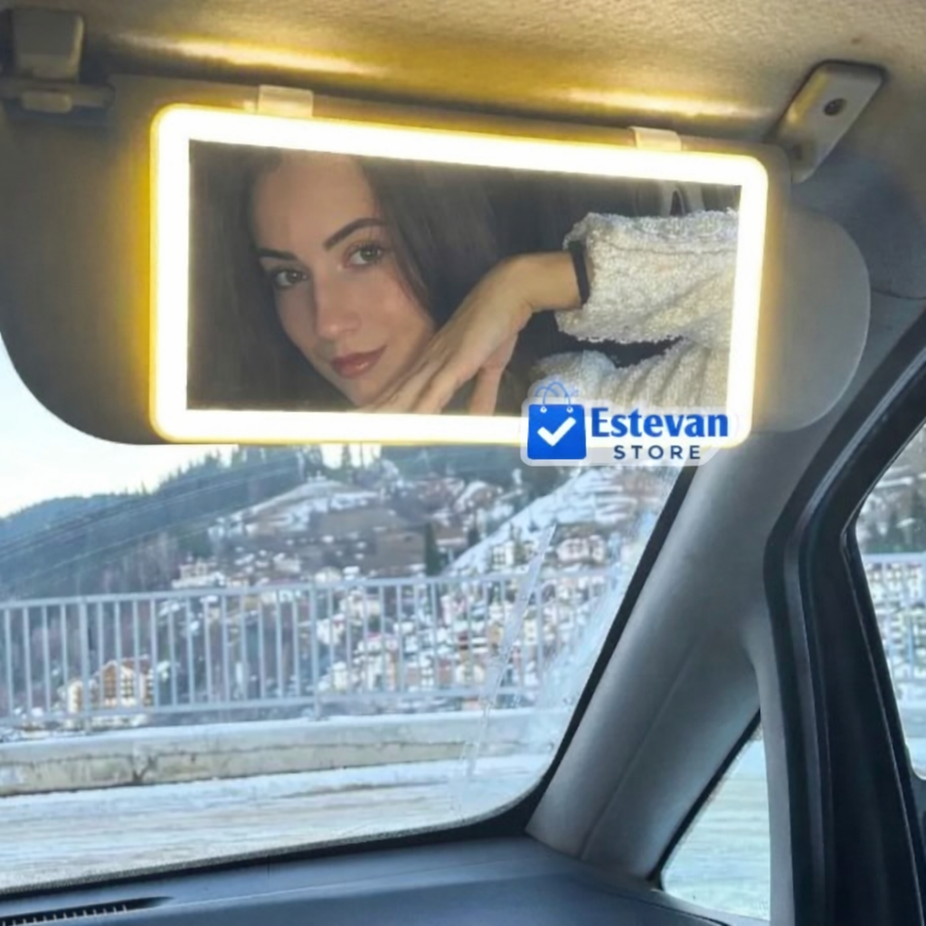 🌟 ESPEJO LED PARA AUTO – MAQUÍLLATE CON LUZ PERFECTA DONDE QUIERAS 🌟