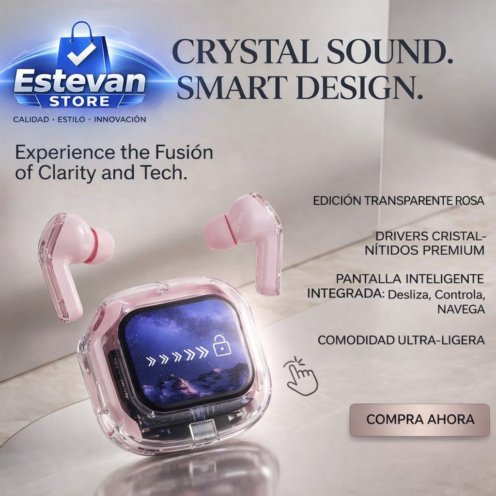 Audífonos Bluetooth con Pantalla Inteligente 🔥 Control Total + Sonido Premium