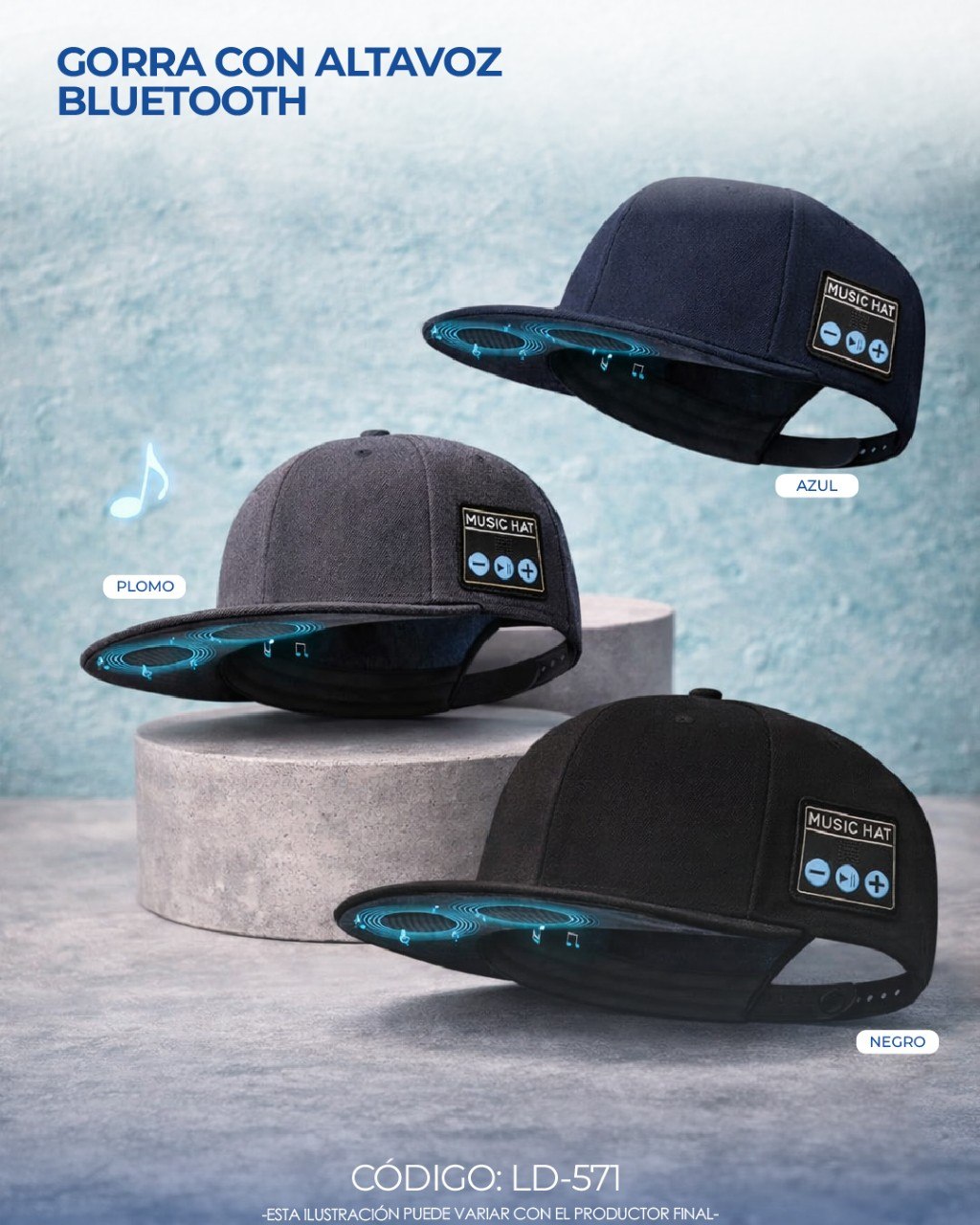 🎧 GORRA BLUETOOTH CON ALTAVOZ – ESCUCHA MÚSICA SIN AUDÍFONOS 🔥