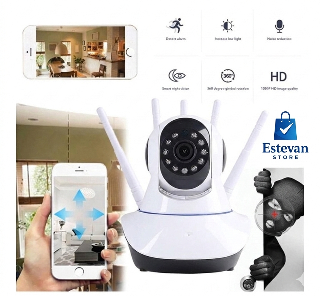 📸 CÁMARA DE SEGURIDAD WIFI 5 ANTENAS PTZ 360° | FULL HD 1080P".