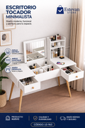 Tocador moderno minimalista con espejo elegante y cajones