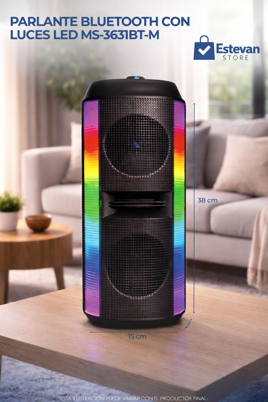 Parlante Bluetooth con Luces LED | Sonido Potente | Ideal para Fiestas