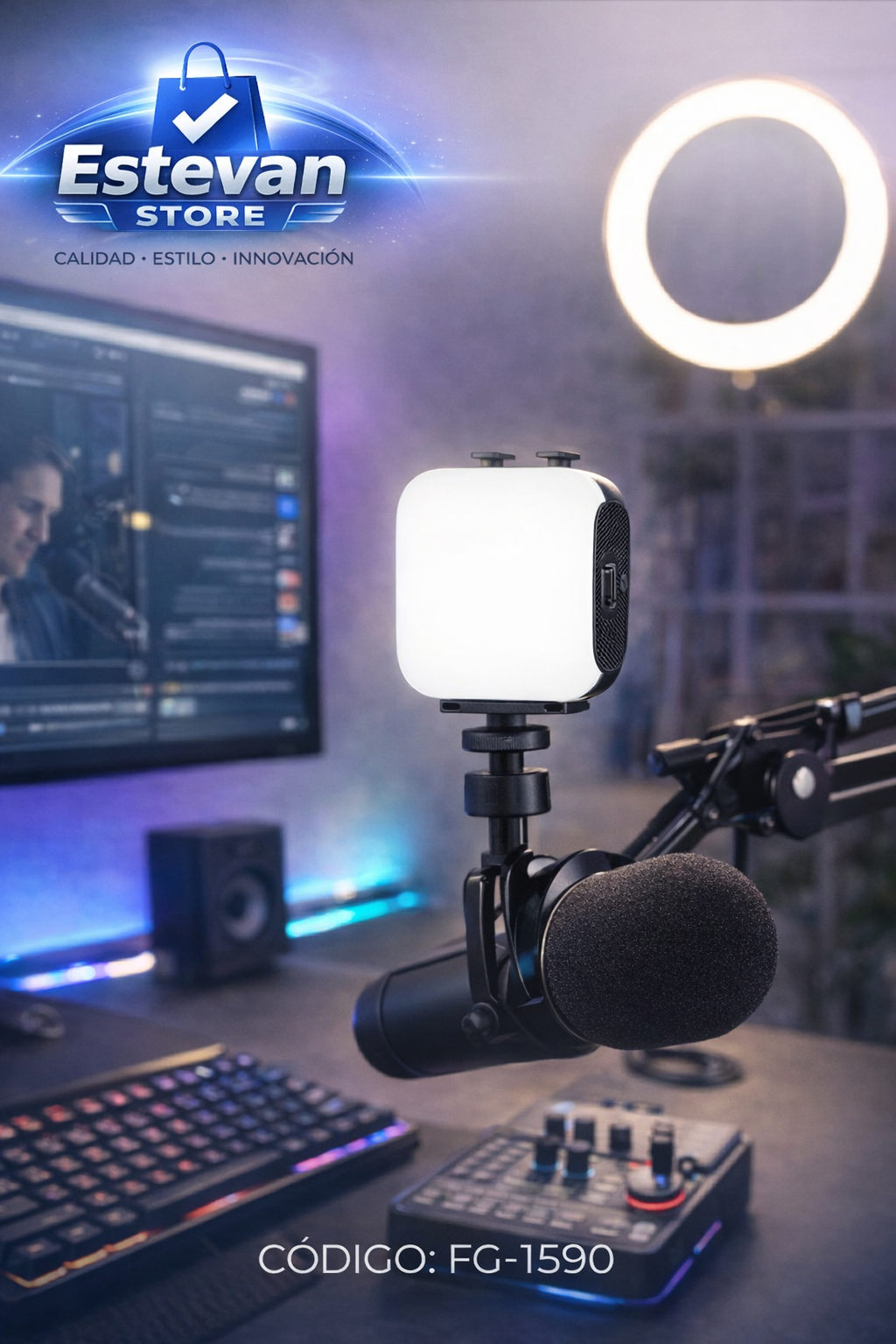 Luz LED para Streaming / TikTok / Videollamadas – Iluminación Profesional