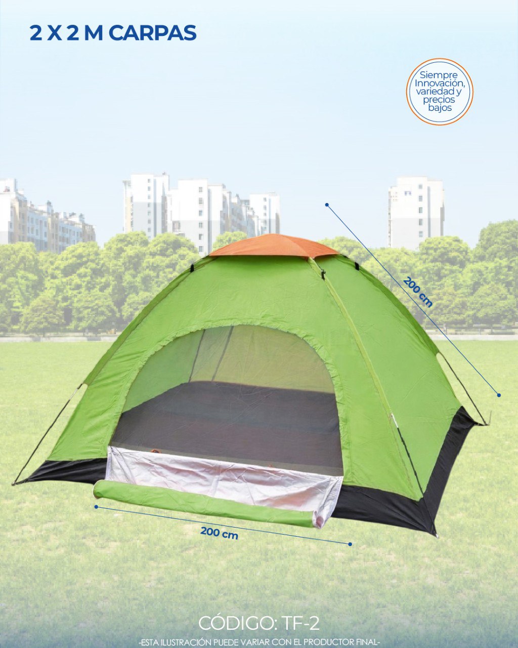 🏕️ Carpa de Camping para 4 Personas – Resistente y Fácil de Armar